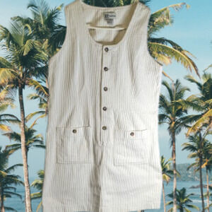 Fast Pace 12 vintage cream sleeveless corduroy dress. Casual, fall/winter